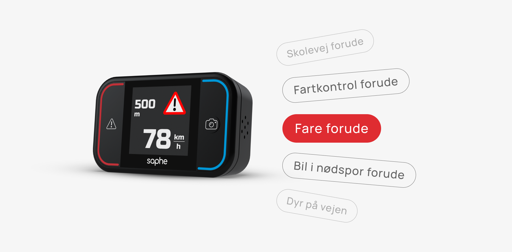 Hvilke alarmtyper giver din Saphe trafikalarm?